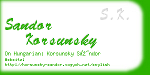 sandor korsunsky business card